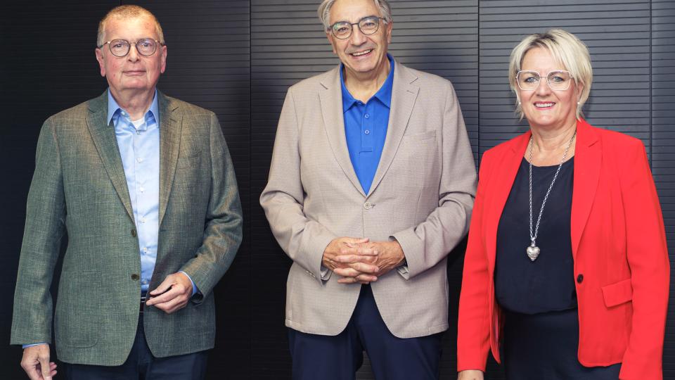 Medienratsvorsitzender Prof. Stephan Ory, TLM-Direktor Jochen Fasco, LMS-Direktorin Ruth Meyer